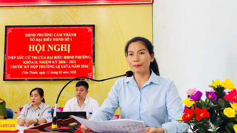 Tổ đại biểu số 1 HĐND phường Cẩm Thành tiếp xúc cử tri trước kỳ họp thường lệ giữa năm 2026