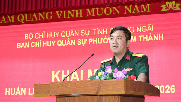 Phường Cẩm Thành hoàn thành huấn luyện lực lượng Tự vệ năm 2026